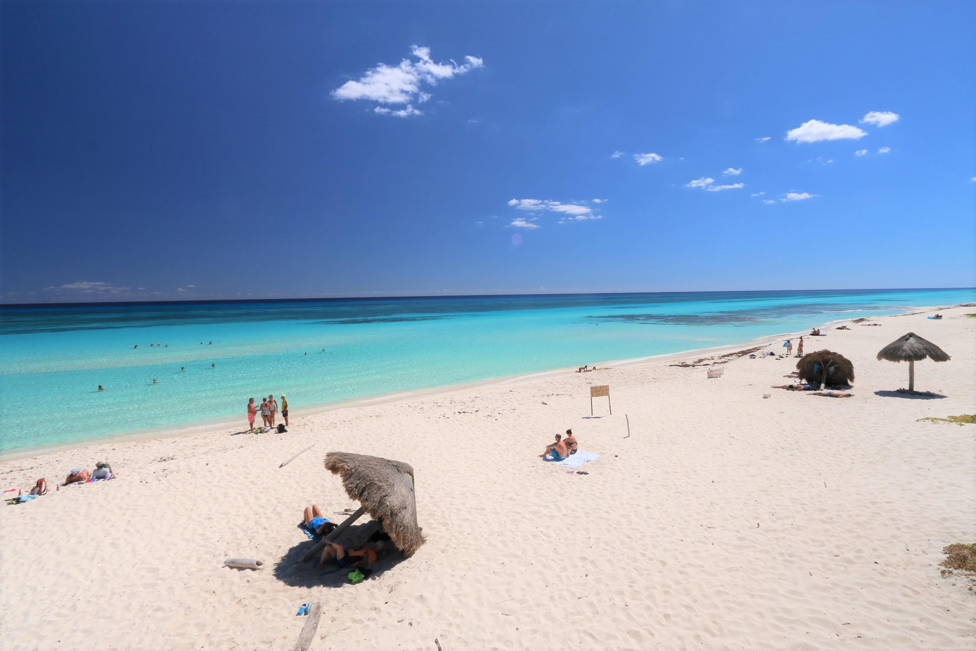 Cozumel beach with bright blue water
